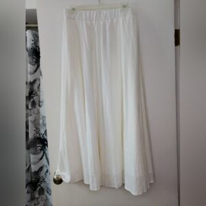 Point Off White Linen Blend Women's Skirt